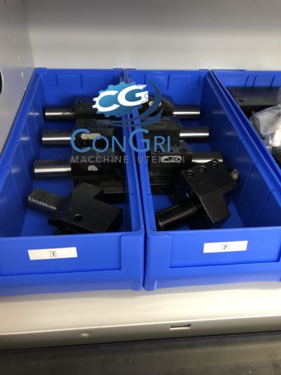Tornio CNC 4 assi con due torrette Graziano Twin 50 da barra completo di caricatore di spezzoni LNS - immagine 8
