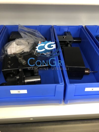 Tornio CNC 4 assi con due torrette Graziano Twin 50 da barra completo di caricatore di spezzoni LNS - immagine 7